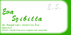 eva szibilla business card